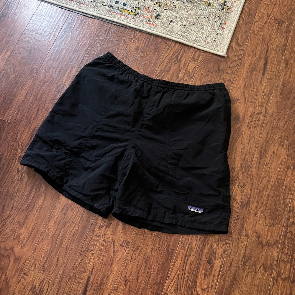 Vintage Men's Patagonia Baggies Mesh Lined Swim Shorts 6.5" Black Size Medium